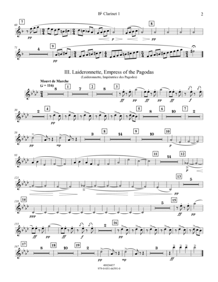 Mother Goose Suite (Ma Mére L'Oye) (arr. Richard Frey) - Bb Clarinet 1