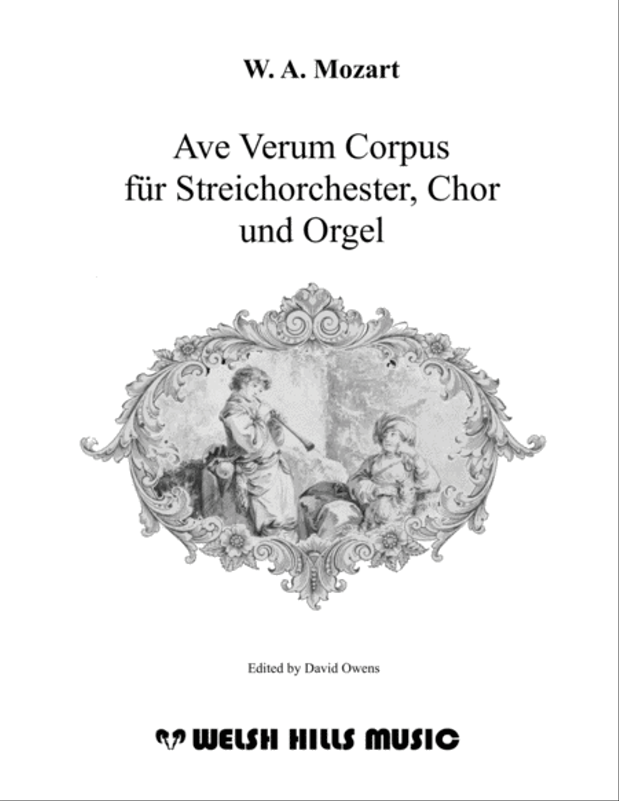 Ave Verum Corpus for String Orchestra, Choir and Organ 4-Part scores gallery preview page 1