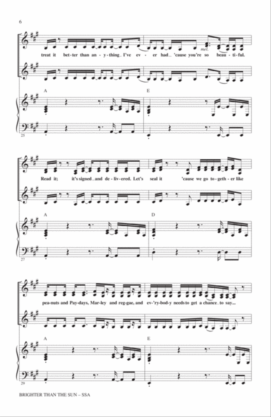 Brighter Than The Sun (arr. Alan Billingsley) SSA scores gallery preview page 5