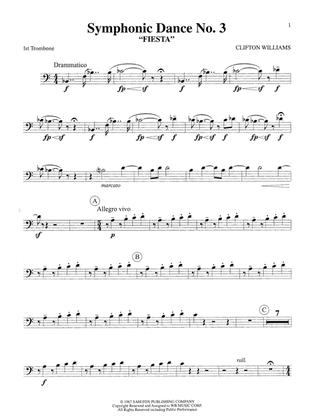 Book cover for Symphonic Dance No. 3 ("Fiesta"): 1st Trombone