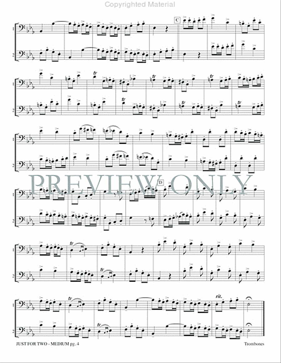 Just for Two Medium Just for Two Medium Trombone Duet scores gallery preview page 6