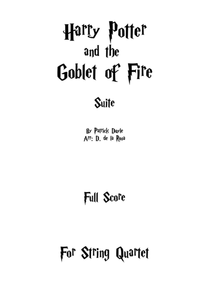 Harry Potter And The Goblet Of Fire - Suite - For String Quartet (Full Score)