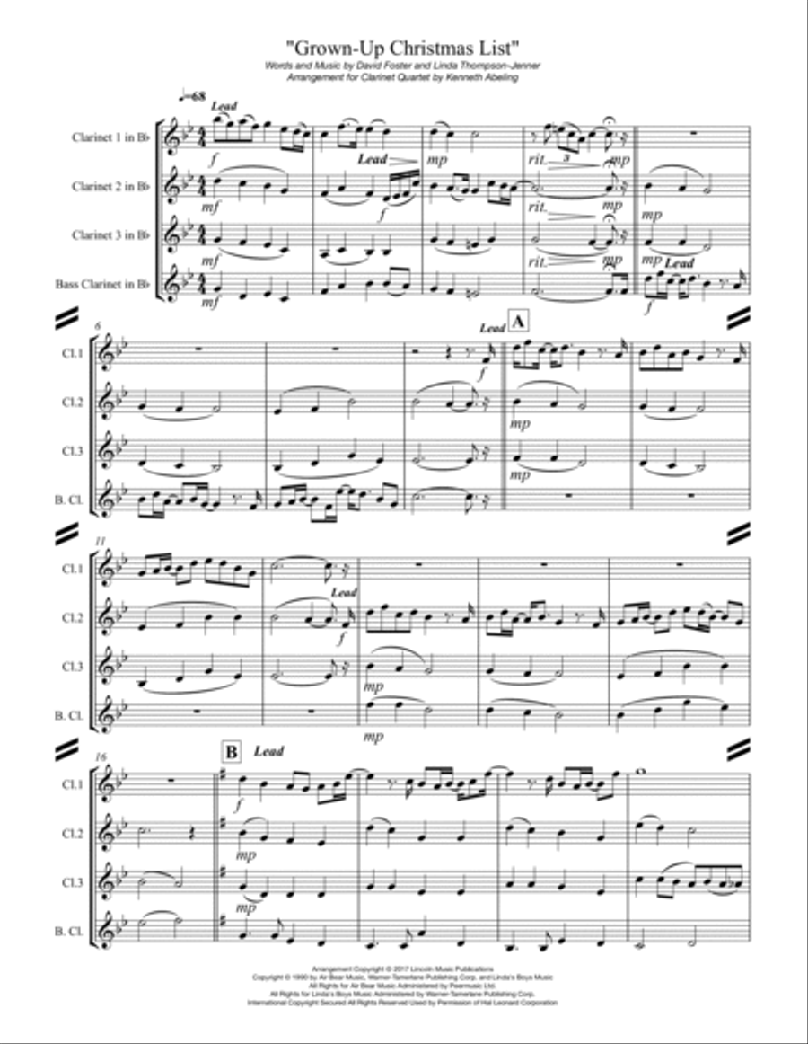 Grown-Up Christmas List Woodwind Ensemble scores gallery preview page 2