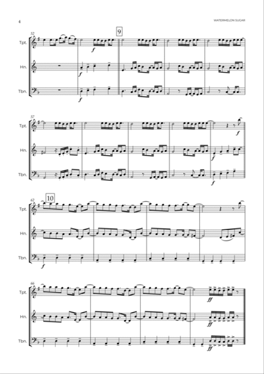 Watermelon Sugar Brass Ensemble scores gallery preview page 5