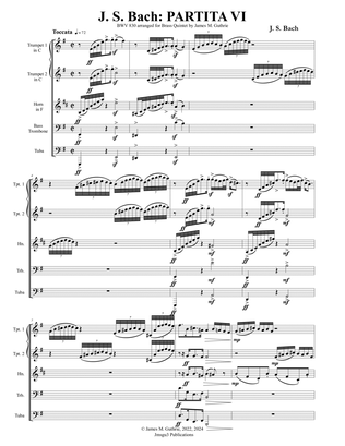 Book cover for BACH: Partita No. 6 BWV 830 for Brass Quintet