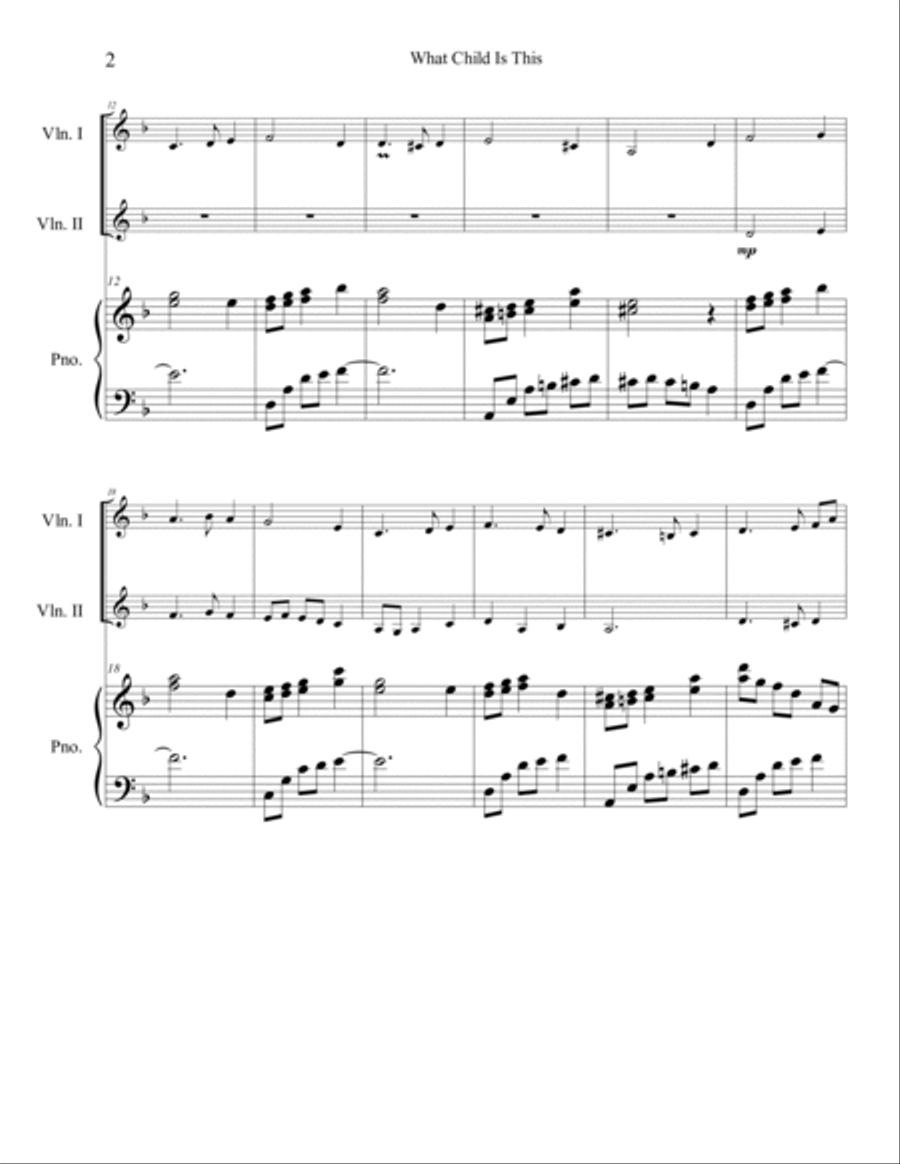 What Child Is This? What Child Is This? String Duet scores gallery preview page 2