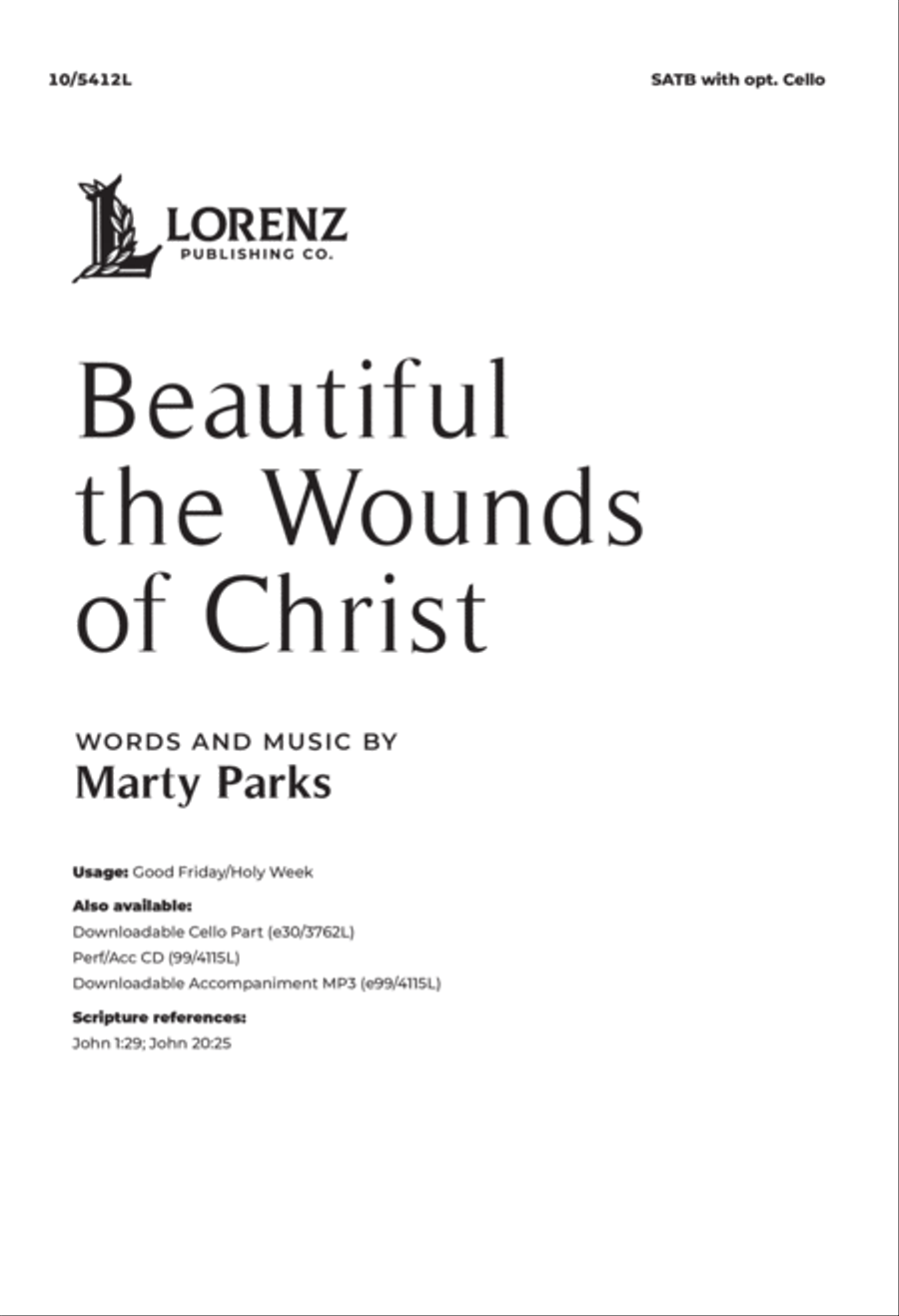 Beautiful the Wounds of Christ 4-Part scores gallery preview page 1