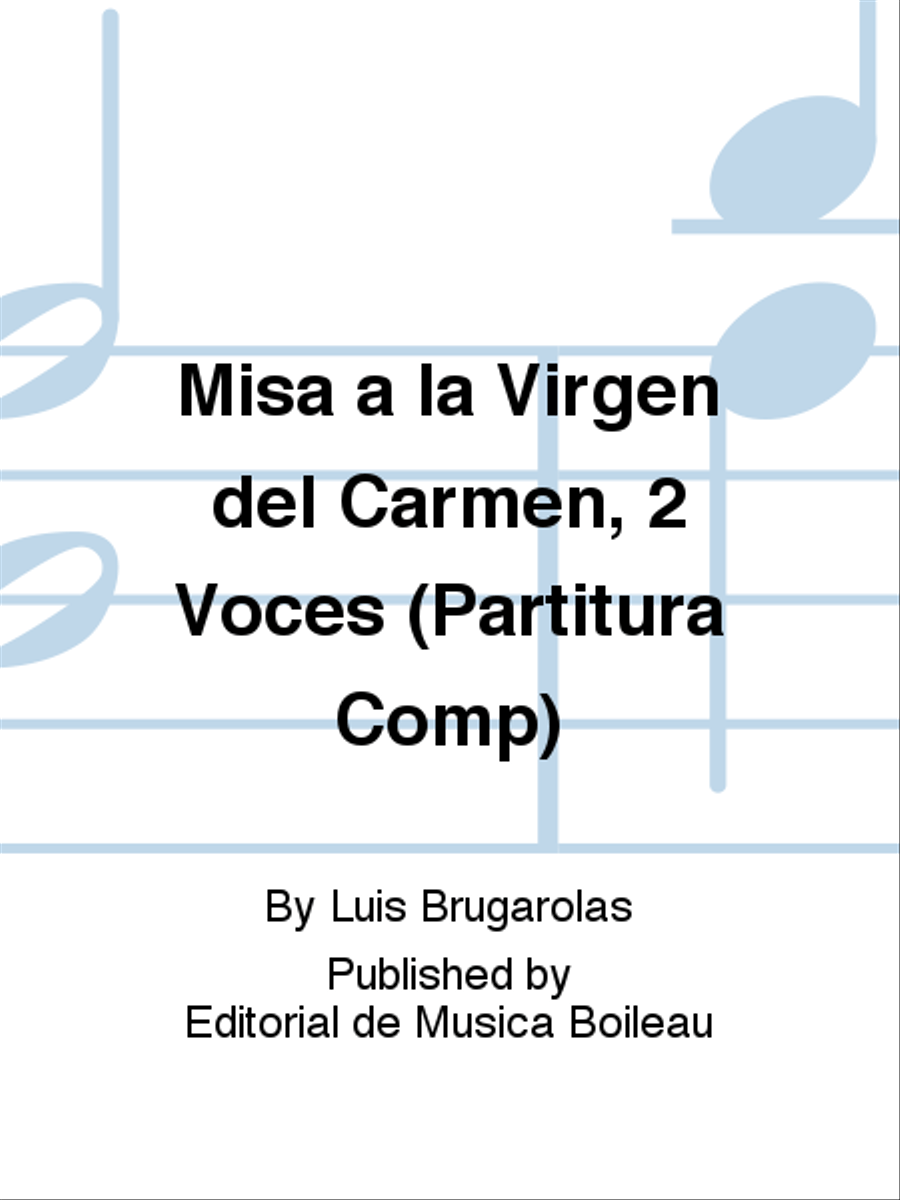 Misa a la Virgen del Carmen, 2 Voces (Partitura Comp) Orchestra scores gallery preview page 1