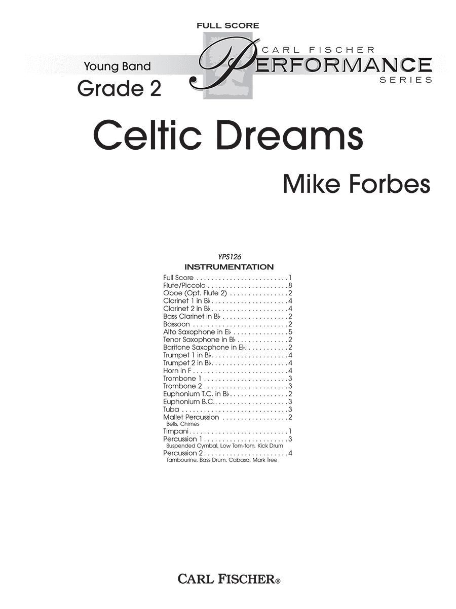 Celtic Dreams Concert Band scores gallery preview page 1