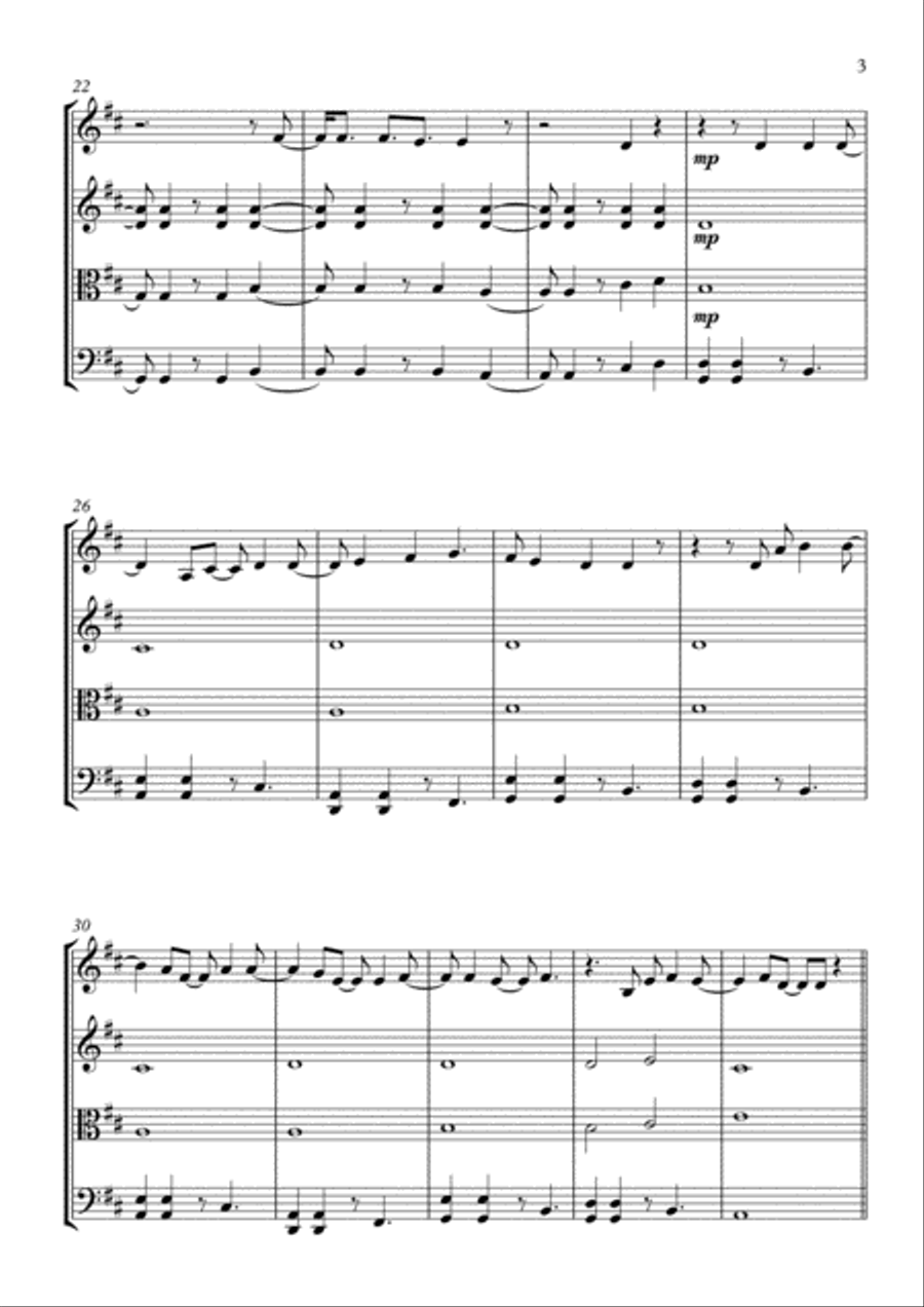 Castle On The Hill Castle On The Hill String Quartet scores gallery preview page 3