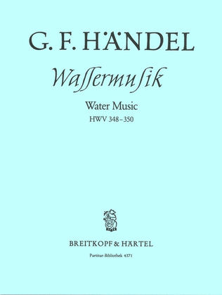 Book cover for Water Music in F major HWV 348-350