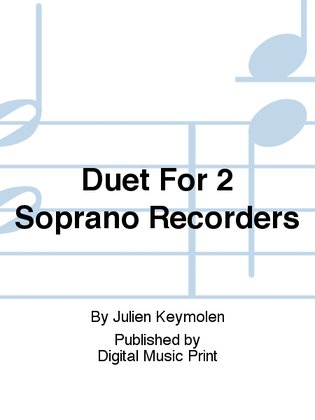 Book cover for Duet For 2 Soprano Recorders