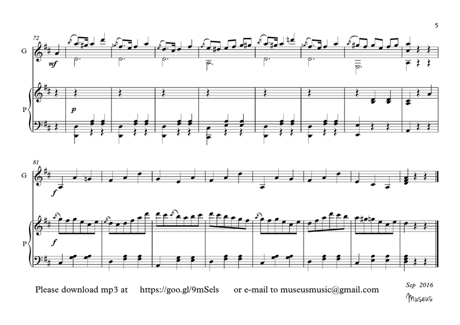 Valses for Guitar and Piano duet Valses for Guitar and Piano duet Acoustic Guitar scores gallery preview page 5