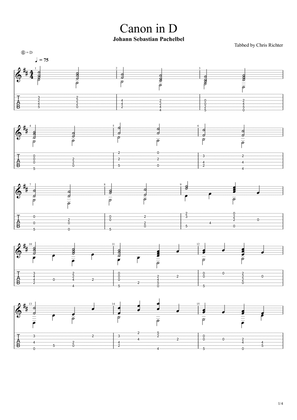 Canon in D Major (Solo Fingerstyle Guitar Tab)
