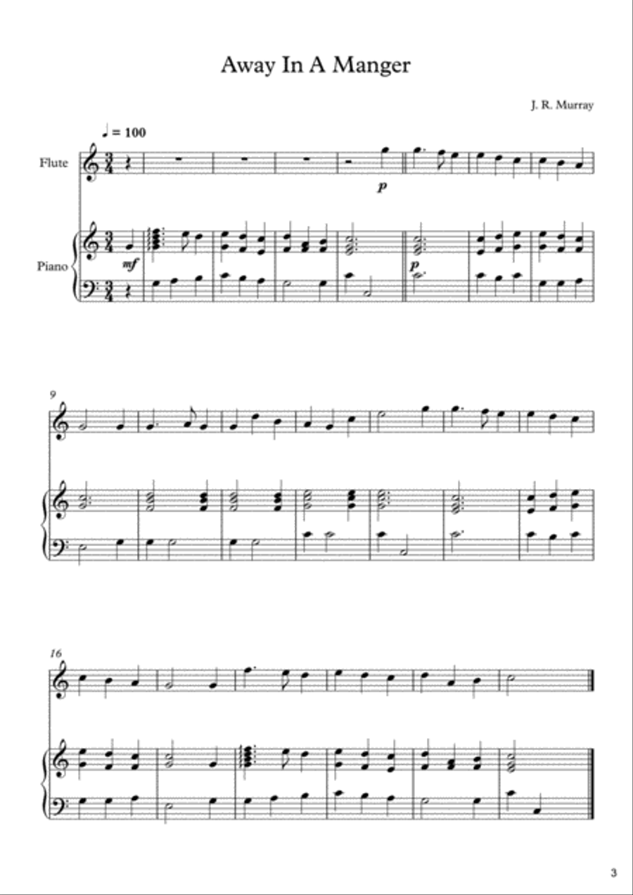 10 Christmas Songs For Flute & Piano Flute Solo scores gallery preview page 4
