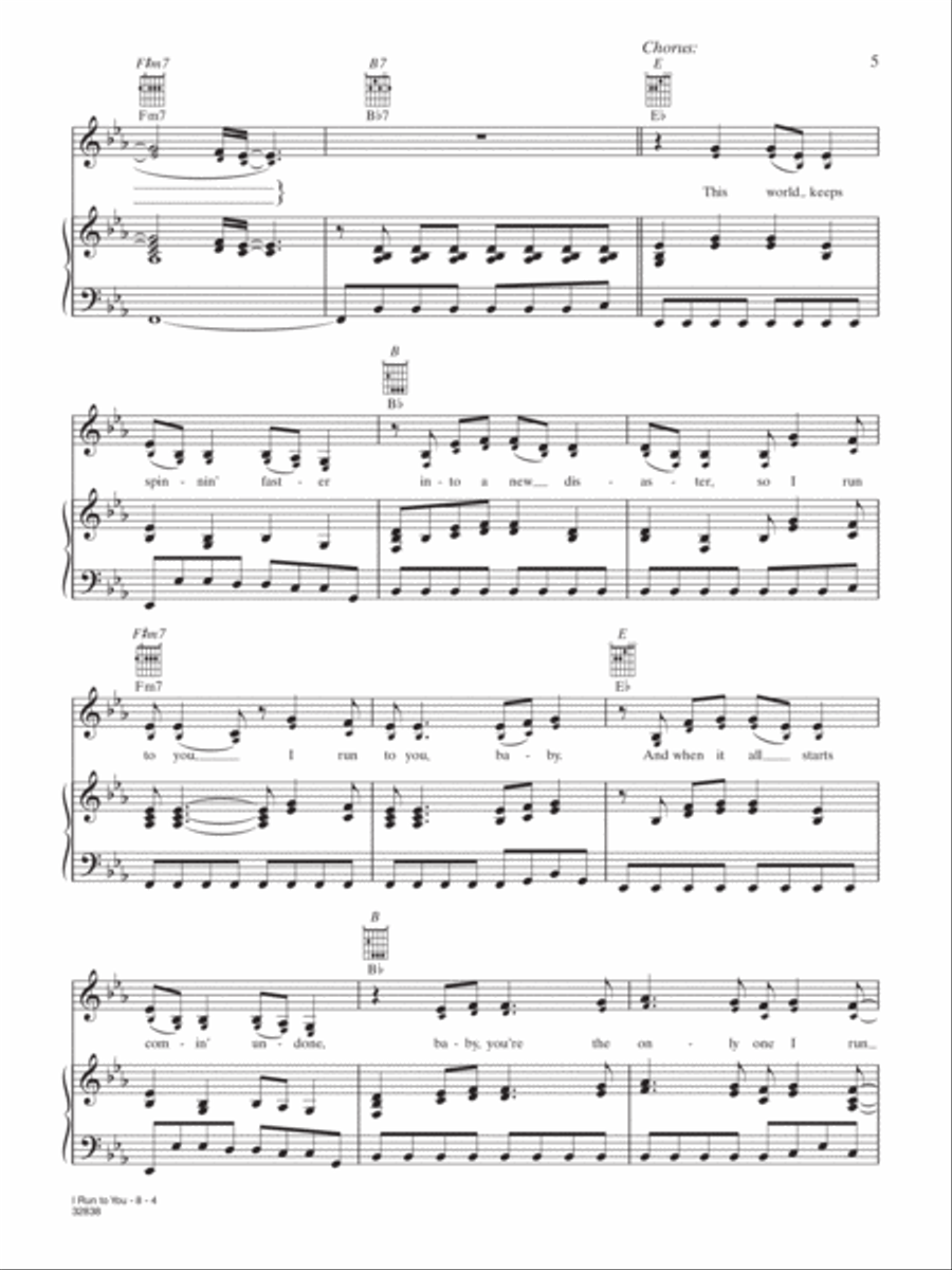 I Run to You Piano, Vocal, Guitar scores gallery preview page 4