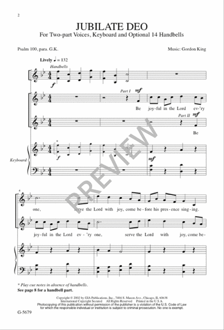 Jubilate Deo 2-Part scores gallery preview page 2