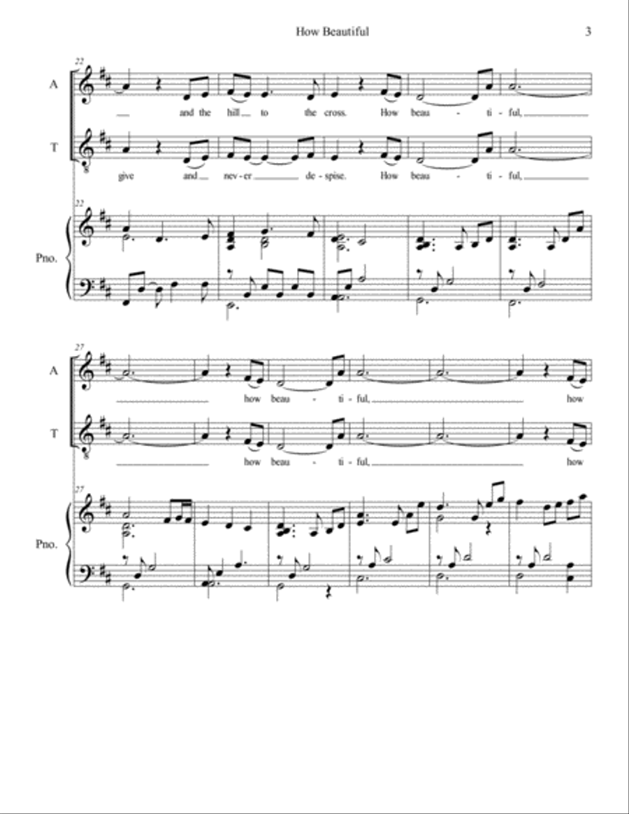 How Beautiful How Beautiful Piano scores gallery preview page 3