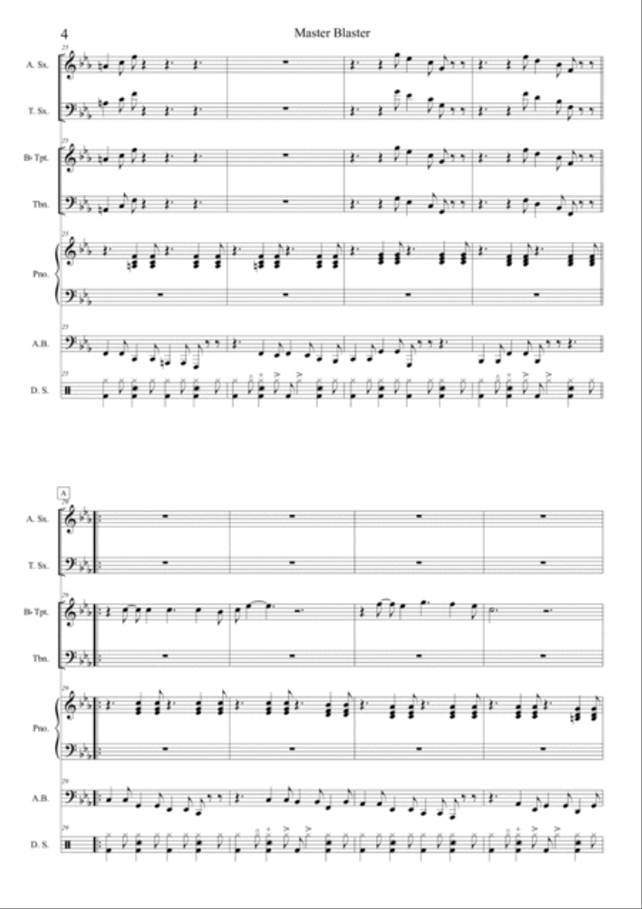 Master Blaster Master Blaster Jazz Ensemble scores gallery preview page 6