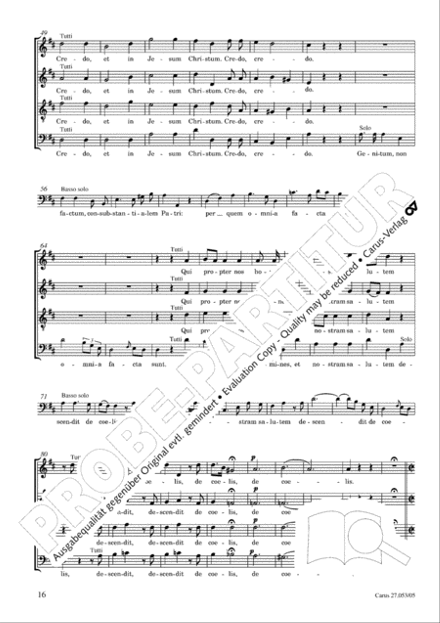 Creation Mass in A-major after Joseph Haydn (Schopfungsmesse in A nach Joseph Haydn) 4-Part scores gallery preview page 17