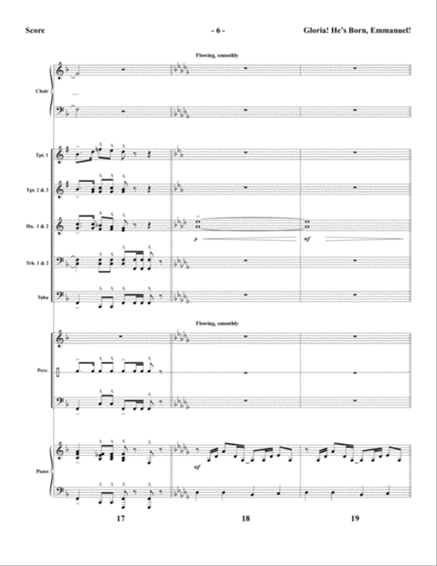 Gloria! He’s Born, Emmanuel! - Brass and Percussion Score and Parts Choir scores gallery preview page 8