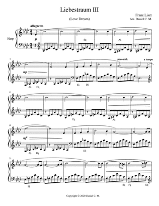 Liebestraum for harp (simplified)