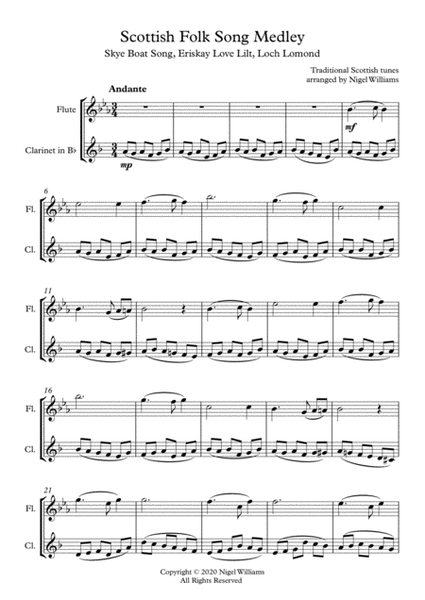 Scottish Folk Song Medley, for Flute and Clarinet image number null