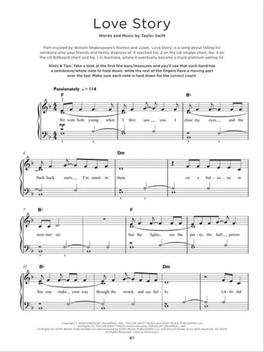 40 Taylor Swift Songs Easy Piano scores gallery preview page 6