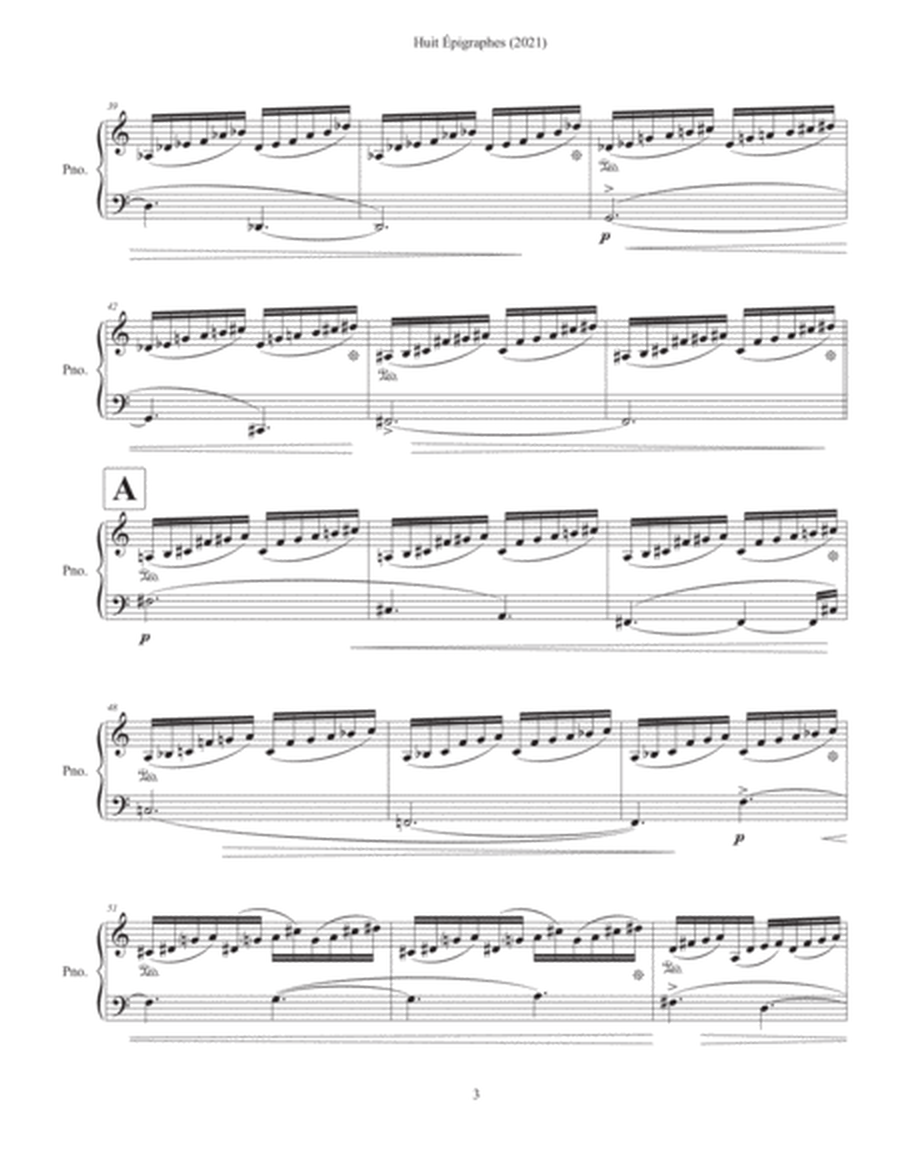 Huit Épigraphes (2021) piano solo
