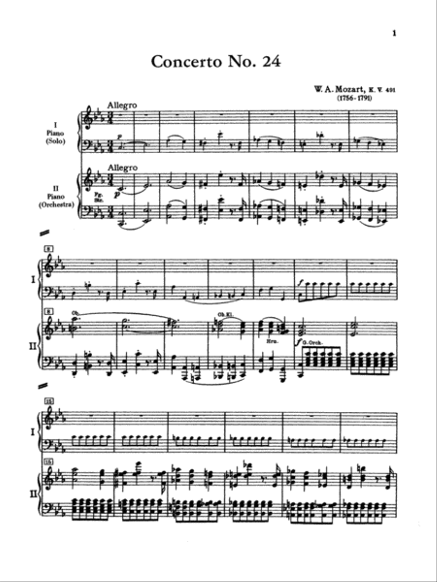 Mozart: Piano Concerto No. 24 in C Minor, K. 491 Piano scores gallery preview page 3