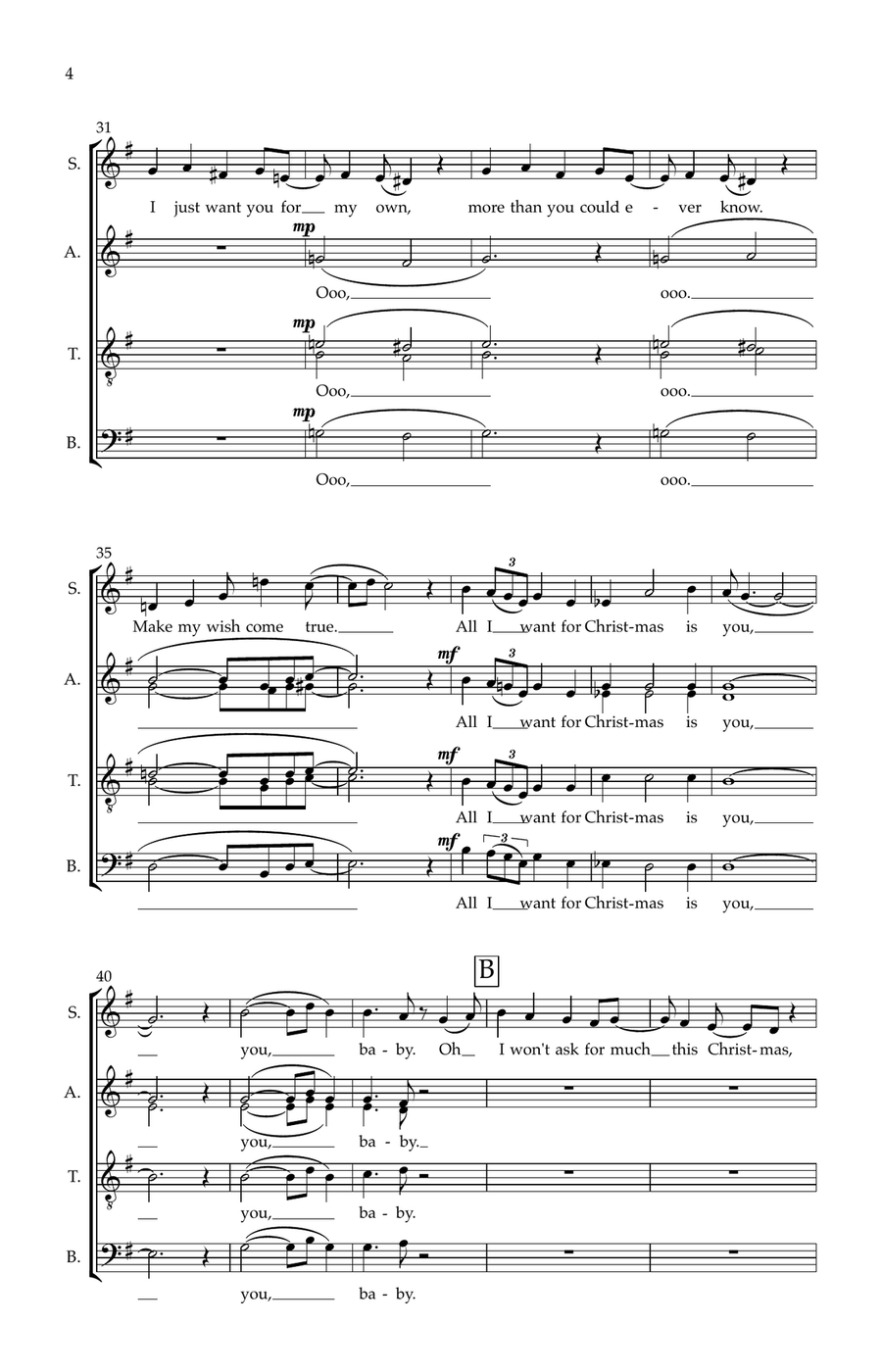 All I Want For Christmas Is You Divisi scores gallery preview page 4