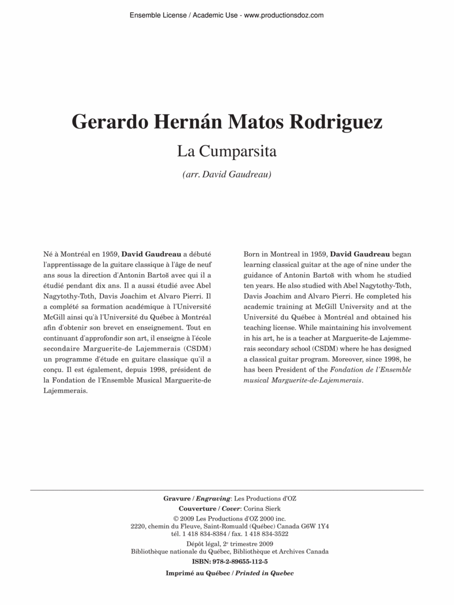 La Cumparsita La Cumparsita Guitar Ensemble scores gallery preview page 1
