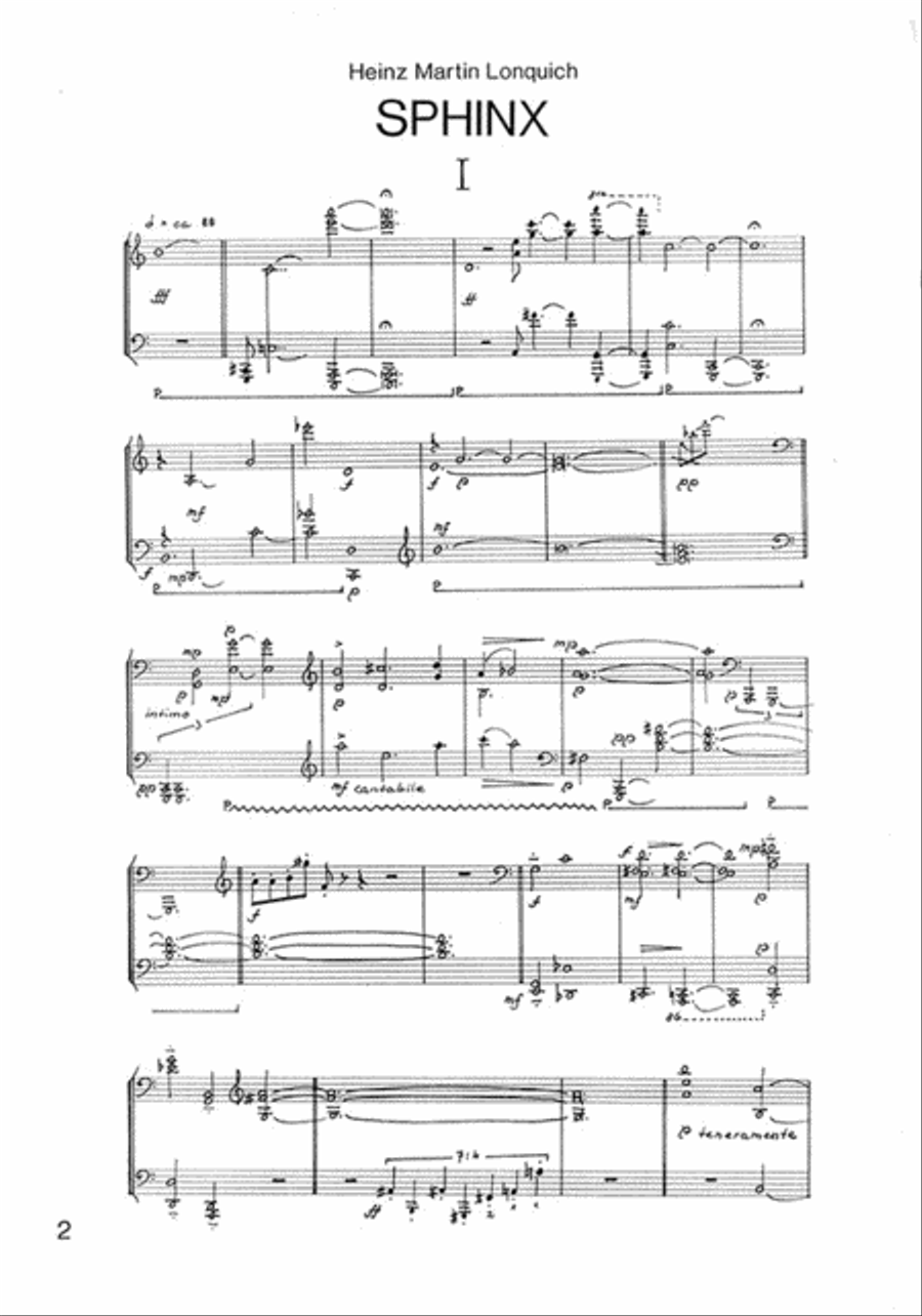 SPHINX (1978) -Zwei Stücke für Klavier- Piano Solo scores gallery preview page 2