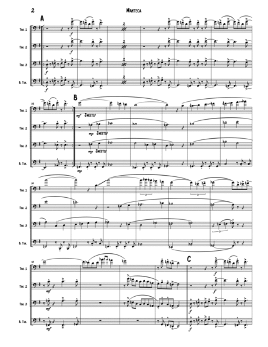 Manteca Brass Quartet scores gallery preview page 2