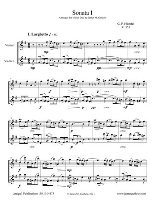 Handel: Sonata No. 1 for Violin Duo