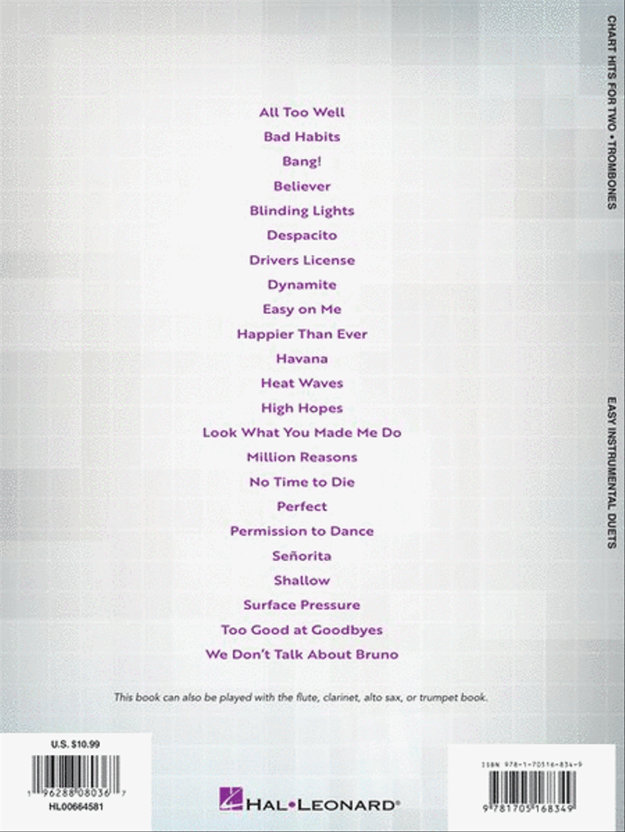Chart Hits for Two Chart Hits for Two Trombone scores gallery preview page 6