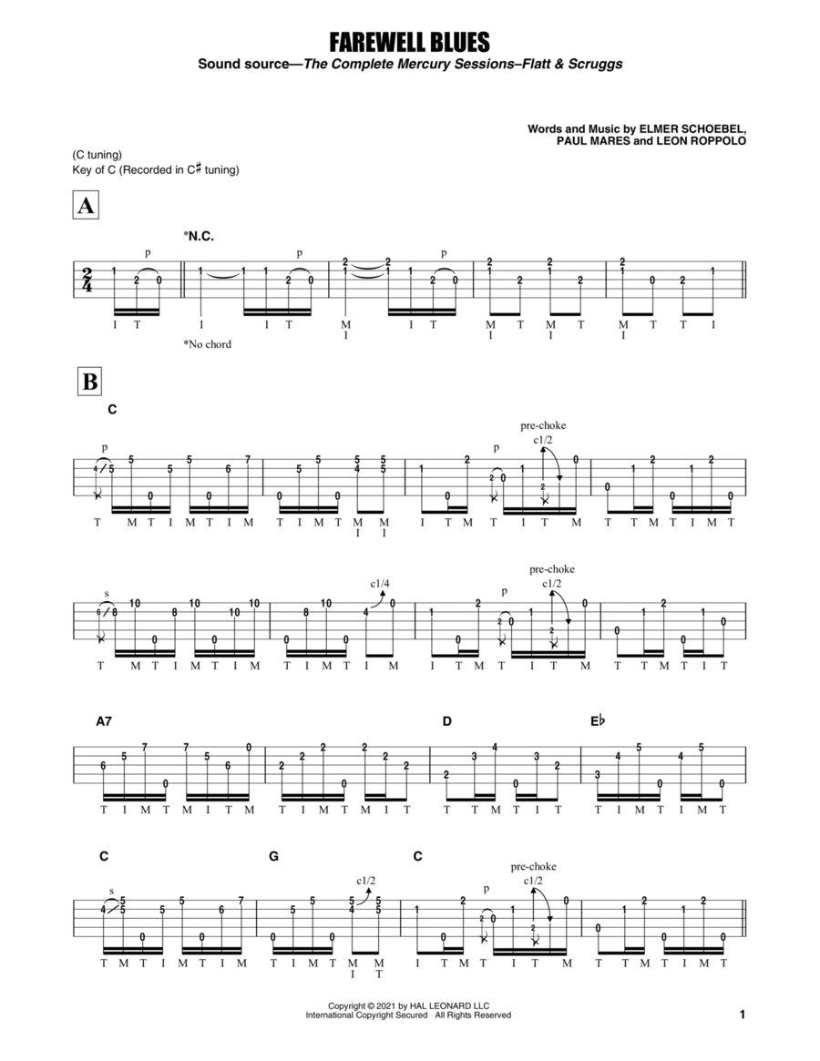 Farewell Blues Farewell Blues Banjo scores gallery preview page 1
