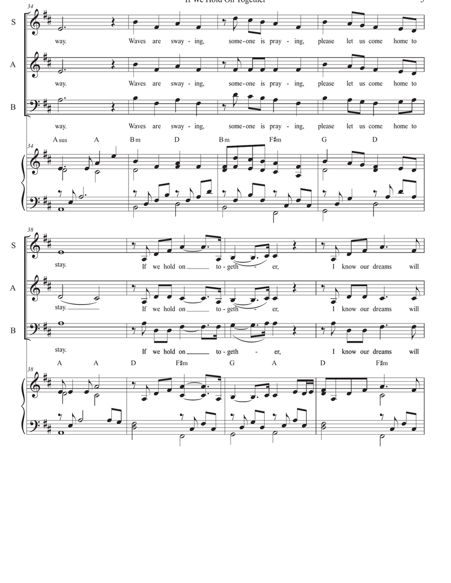 If We Hold On Together 3-Part scores gallery preview page 5