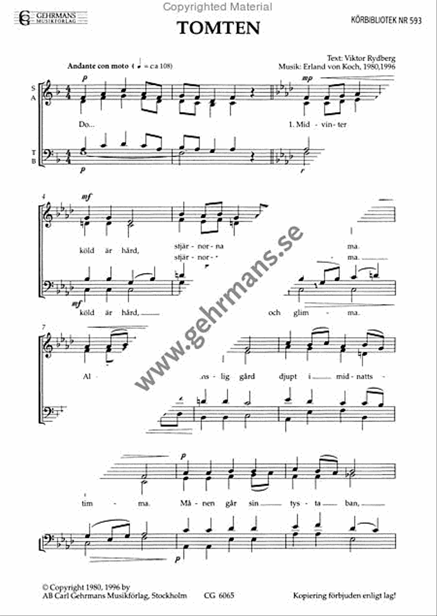 Tomten 4-Part scores gallery preview page 2