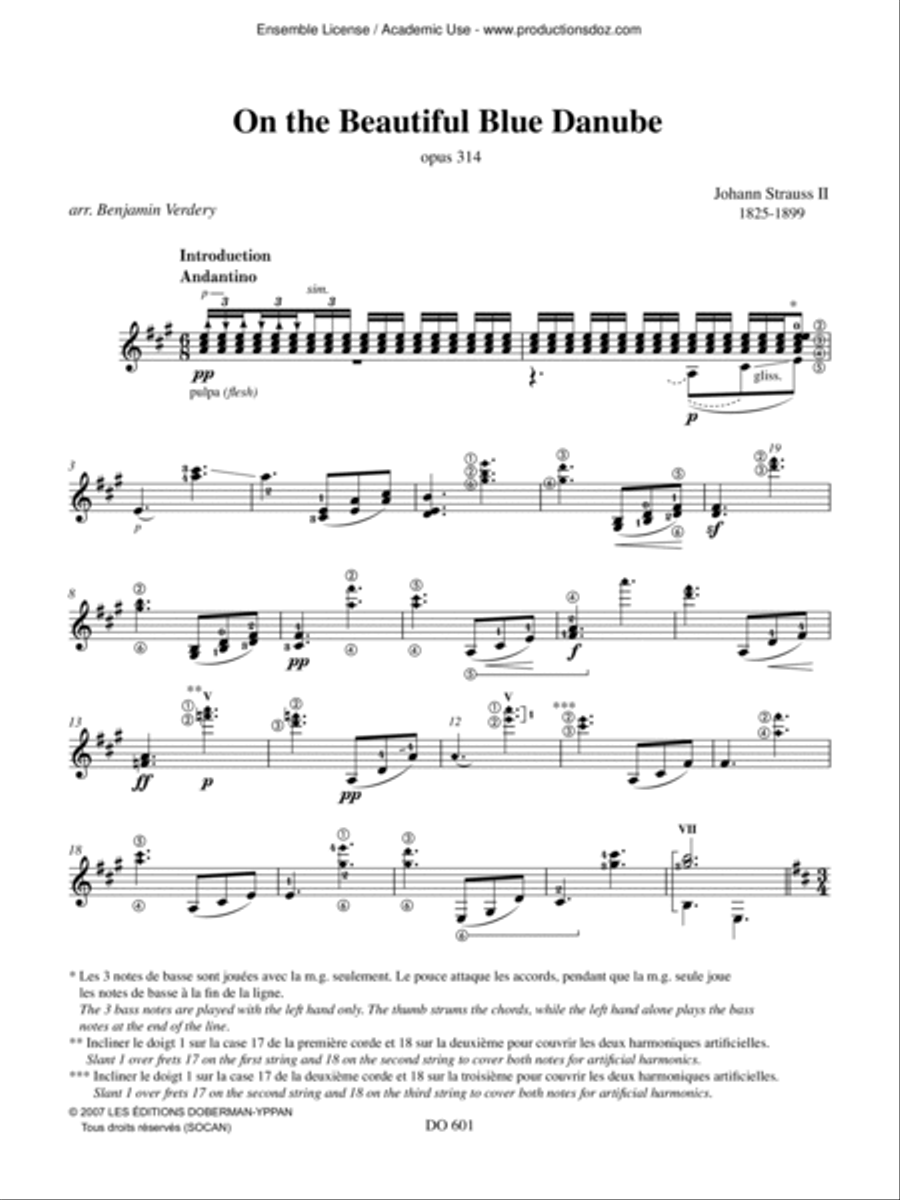 On the Beautiful Blue Danube Classical Guitar scores gallery preview page 3