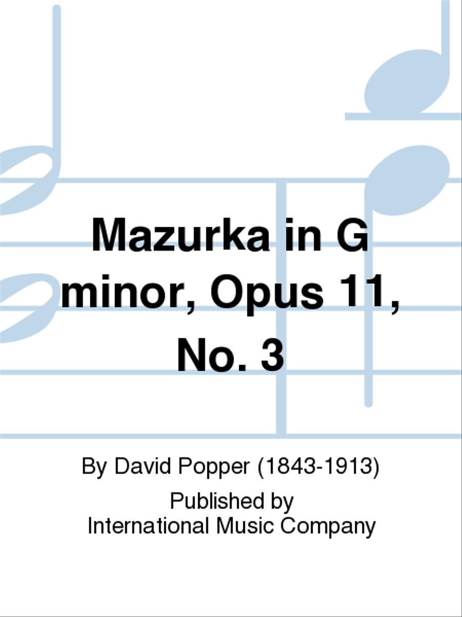 Mazurka In G Minor, Opus 11, No. 3 Piano Accompaniment scores gallery preview page 1