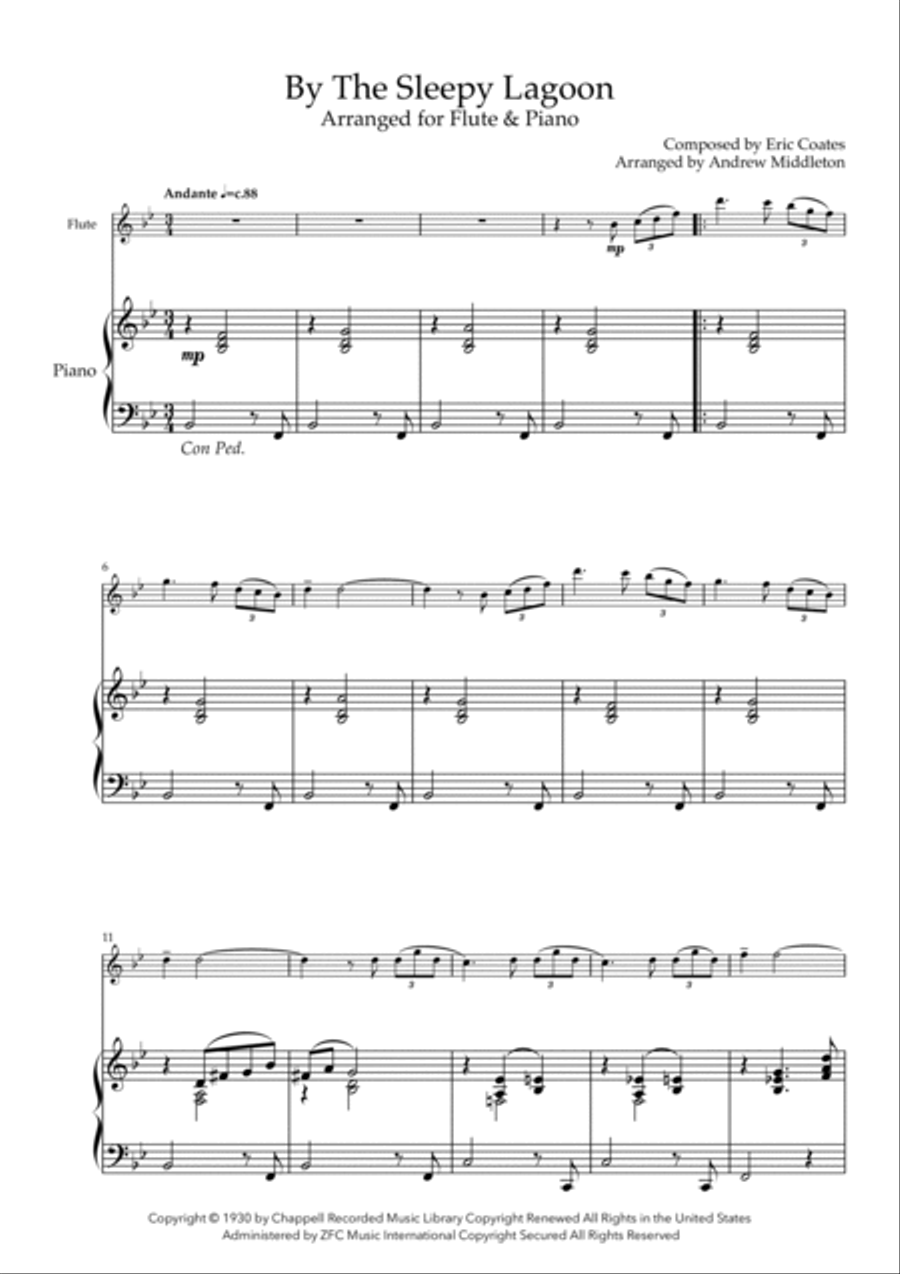 By The Sleepy Lagoon Flute Solo scores gallery preview page 3
