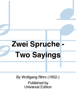 Book cover for Zwei Spruche - Two Sayings