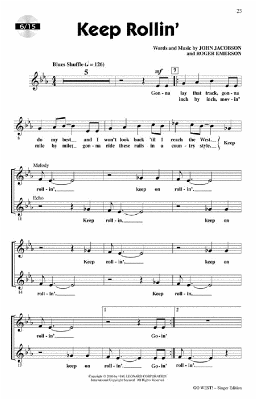 Go West! Choir scores gallery preview page 4