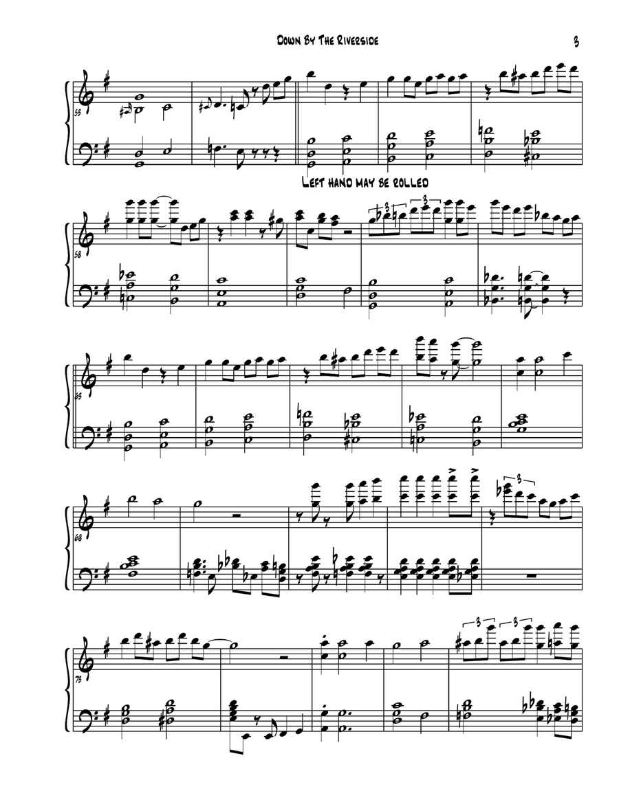 Down By The Riverside Piano Solo scores gallery preview page 3