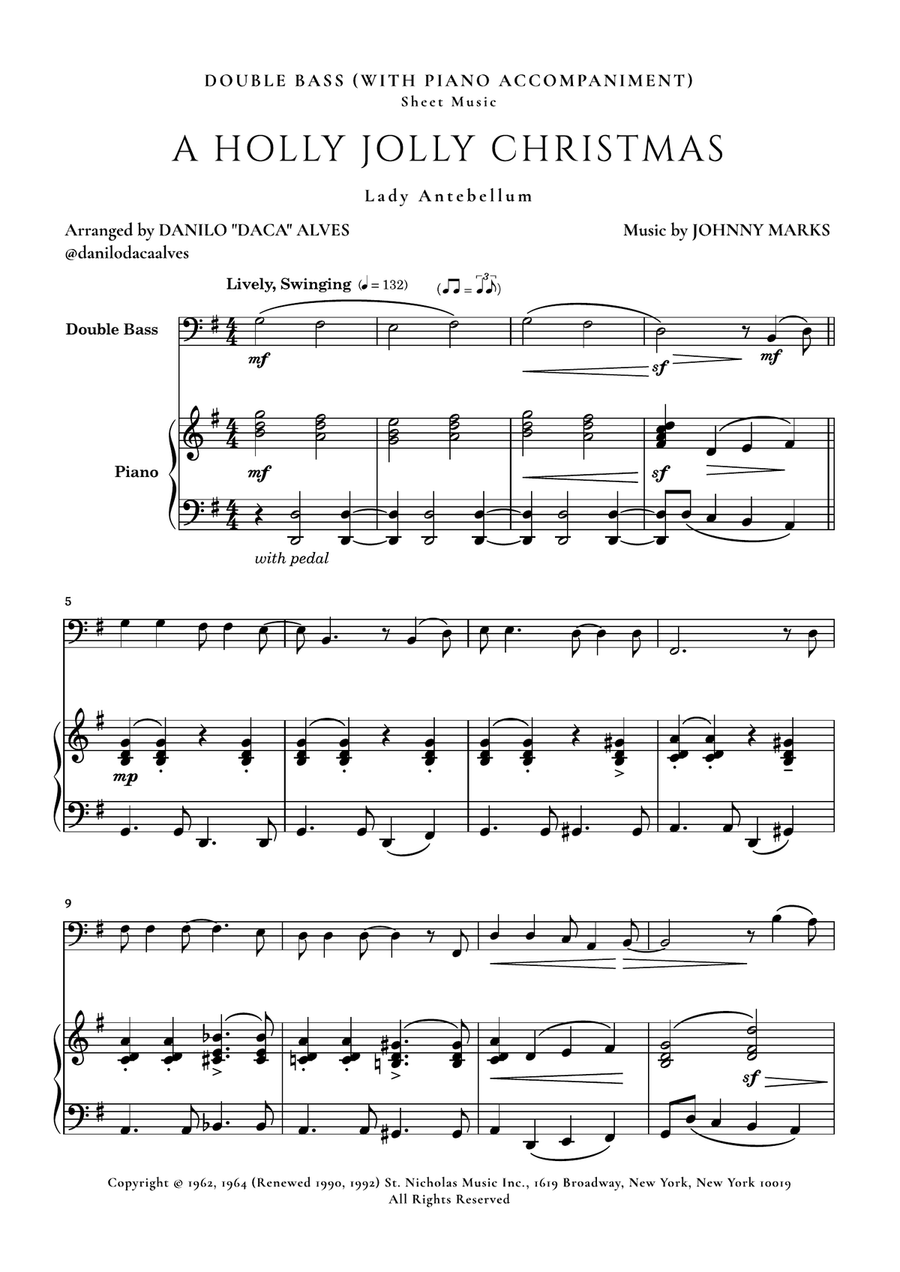 A Holly Jolly Christmas Double Bass scores gallery preview page 1
