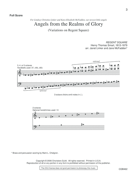 Angels from the Realms of Glory (Variations on Regent Square) - Full Score image number null