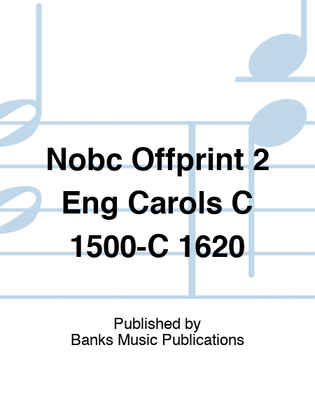 Book cover for Nobc Offprint 2 Eng Carols C 1500-C 1620