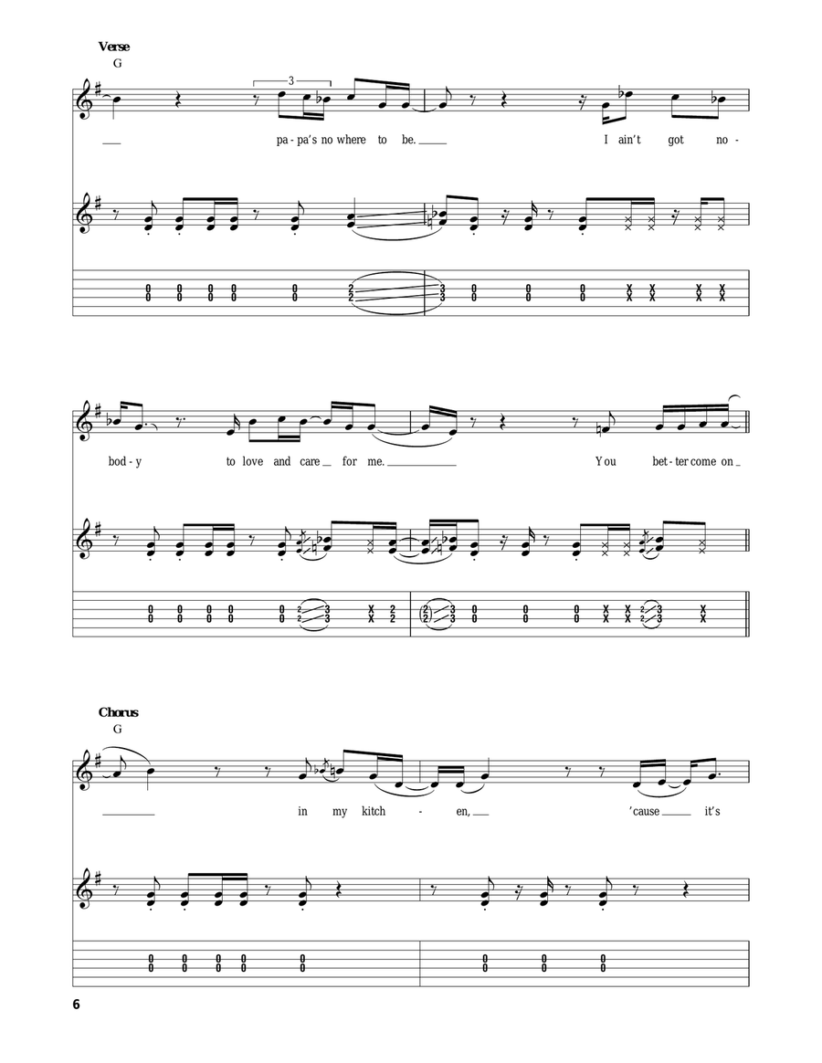 Come On In My Kitchen Electric Guitar scores gallery preview page 6
