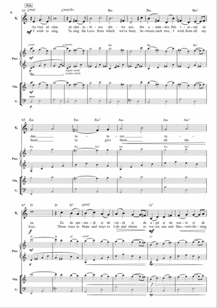 Rai de copil (Child's heaven) - miniatura vocal-instrumentala Piano Trio scores gallery preview page 6